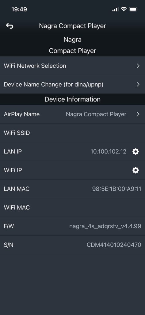 Nagra Compact Player
mConnect update